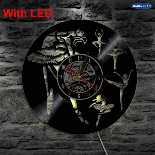 Ballet Dancing LED Vinyl Clock Light Color Changing Wall Light Remote Controller LED Backlight Cool Living Room Interior