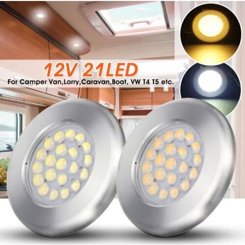 12V 21 Led Surface Spot Light For Caravan Campervan Motorhome Boat Polished Chrome
