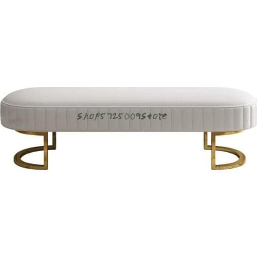 European style bed end stool modern light luxury iron leather sofa hallway shoe changing stool bedroom bed end bench rest stool