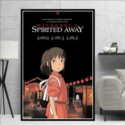 Spirited Away Chinese Movie Hayao Miyazaki Japan Anime Canvas Painting Poster Print Wall Art Pictures for Living Room Home Decor