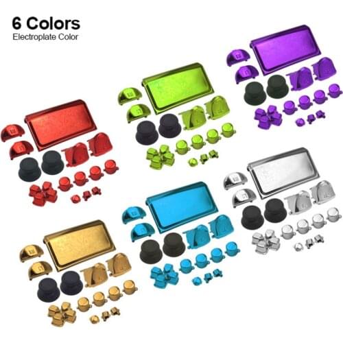 1set Chrome Plating Dpad R1 L1 R2 L2 Direction Key ABXY Button For Playstation 4 PS4 Pro Slim Controller JDM-040 JDS 040 4.0 V2