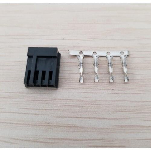 10 Set/lot Small 4Pin Floppy Power Small Black Plastic Shell and Floppy Connector Plastic Shell with Terminals