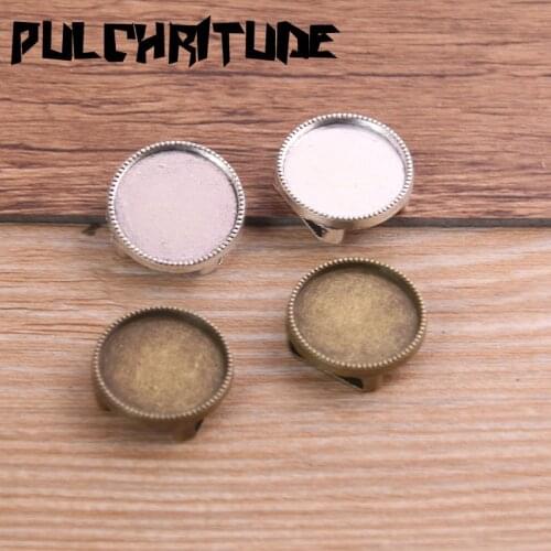 10pcs 16mm Inner Size Two Color Tooth Round Leather Slider Beads Blank Cabochon Setting Diy Bracelet Making P6687