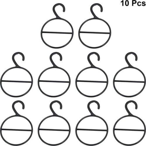 10PCS Circle Shape Coat Hanger Multifunctional Scarf Belt Tie Display Slots Holder Organizer