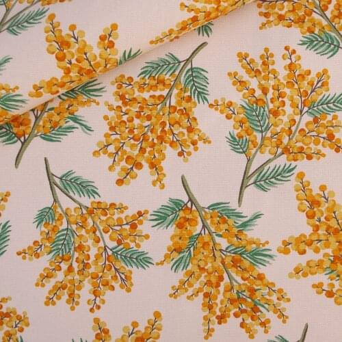 140cmx50cm Cotton Canvas Fabric for handmad, bed, bag, curtain - Leaves and Fruits