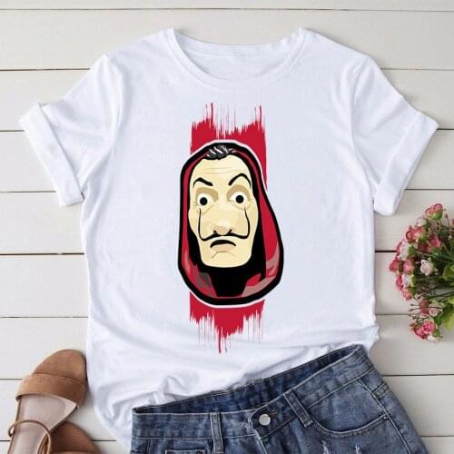 2021 Summer La Casa De Papel T shirt Girl Fashion Streetwear Women Printed T-shirt Plus Size Cool Tops Tee