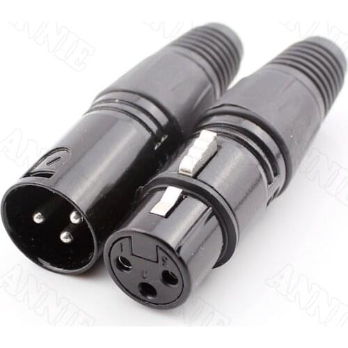 5pairs/lot 3 Pin XLR Male Black Socket/Microphone Connector Cannon Jack