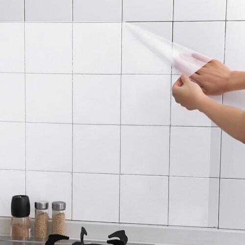 60*90cm Transparent Waterproof Oilproof Kitchen Sticker Home Decor Kitchen Wall Stickers Aluminum Foil Self Adhesive Wallpapers