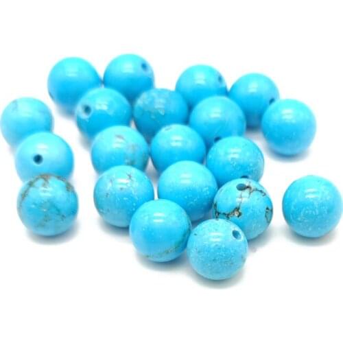8mm Blue Turquoises Loose Natural Stone Beads for Jewelry Making Accessories Necklace Bracelet DIY