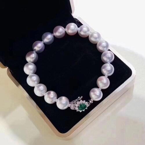 D115 Pearls Bracelets Fine Jewelry 9-10mm Natural Fresh Water White Pearls Bracelets for Women Fine Pearls Bracelets