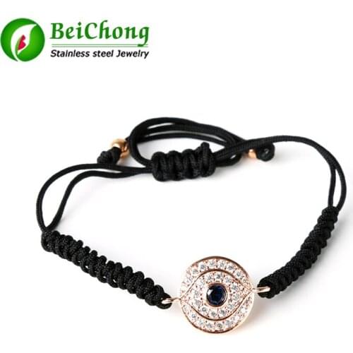 10pcs BC New Arrival Evil Eye FOUR Colors Rhinestnes Bracelets For Women Rose Gold Color Pulseira Jewelry Bijoux