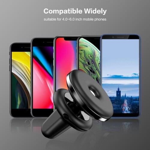 Mobile Phone Holder Aluminum Alloy Car Phone Holder Magnetic Universal Magnet Phone Mount Convenient Clamping Bracket Black Hot