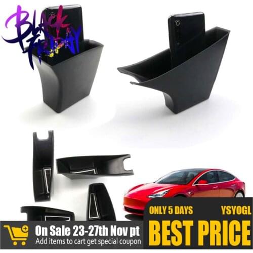 2020 Applicable To Tesla Model 3 Car Door Armrest Storage Box Auto Container Glove Organizer Case Storage Box