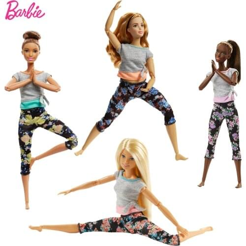 7 Style Original Barbie Fashion Trends Flower Pants Yoga Doll All Joint Movement Gymnastics Dancer Made To Move Barbie Doll Toy