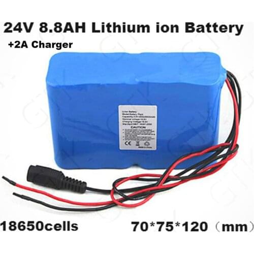 8.8AH 24v Lithium battery 7S 24v 8800mah bateria 300W 24v 10AH for motor Floodlight Emergency power supply Mobility Scooter