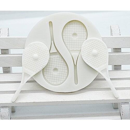 Luyou DIY Tennis Rackets and Balls Shape Round Silicone Cake Mold Fondant Cake Decorating Tools Kitchen Bakeware FM1292