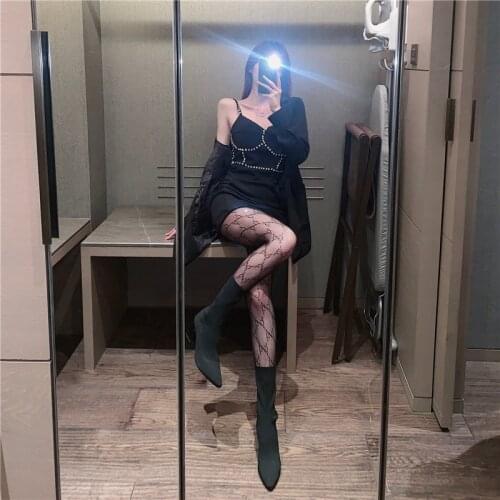 Fashion Aesthetic Middle Tube Cotton Socks Letter Long Tube Calf Women Socks Knee Stockings Ladies High Tube Socks