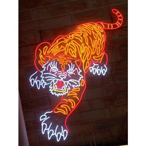Tiger Neon Sign Custom Neon Sign Flex Led Neon Sign Office Living Room Wall Decor Neon Lamp Tiger Decoration