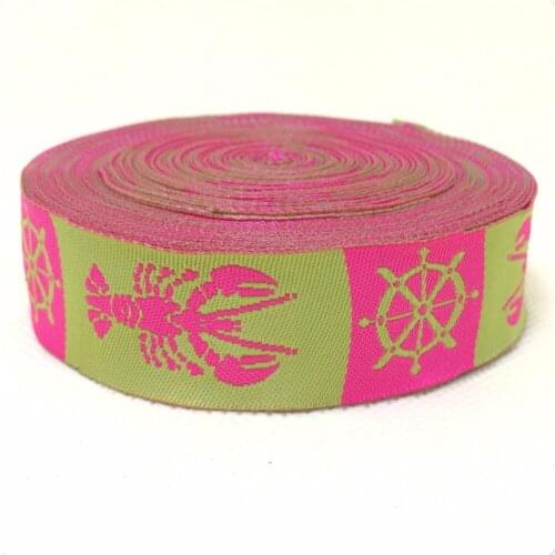 New 2015 ribbon 7/8' 22mm 10yard/set 100% polyester computer woven jacquardribbon with lobster KTZD15102212