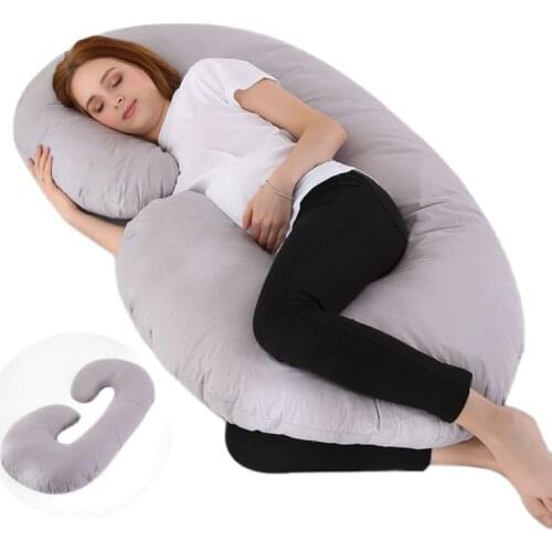 Maternity pillow type C waist side pillow core pregnant woman sleep pillow breastfeeding pillow 140*70cm
