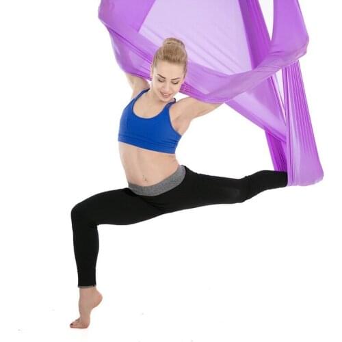 Yoga studio with reverse gravity aerial yoga hammock micro stretch 5*2.8 meters widening fitness yoga hammock