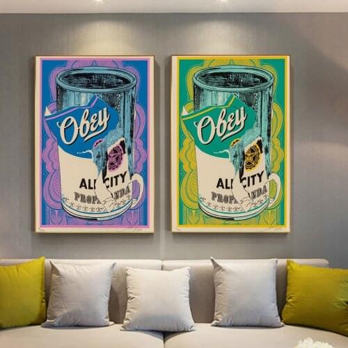Pop Art,Soup',Shepard Fairey Obey Classic Style Retro Posters Minimalism Wall Art Prints Home Decor Canvas Unique Gift