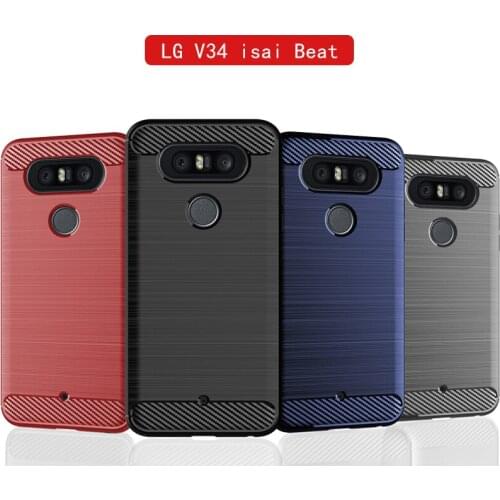 Rugged Carbon Fiber Full Body Protection Cover For LG V34 isai Beat Slim and Flexible Shockproof TPU Rubber Anti-Slip Grip Case