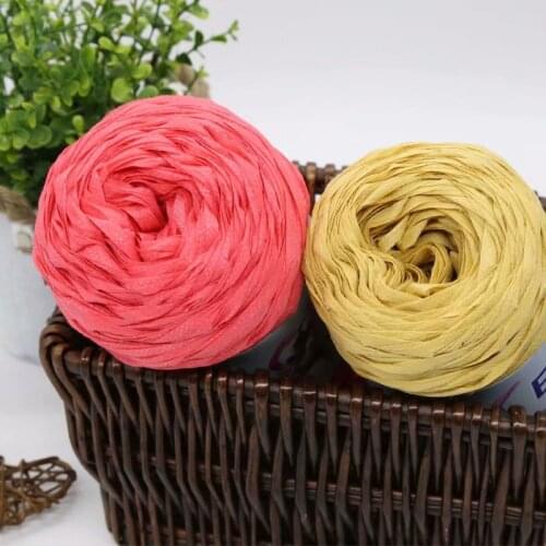 50g/roll New Hat Yarn Non-woven Fabric Crochet Thread for Hand Knitting Sun Hat Fashion Stripe Yarn DIY Bag Material Supplier