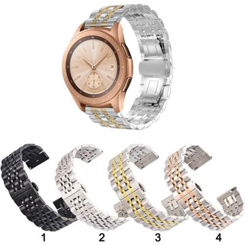 20mm 22mm Stainless Steel Watch Band Strap with Butterfly Clasp for Samsung Galaxy Watch 42mm 46mm Replacement strap