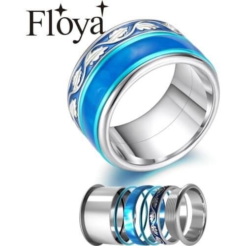 Floya Interchangeable Rings Women Arctic Symphony Band Ring Stainless Steel Collection Eternity Leaf Accessories Hoop Inner Ring