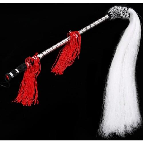 Taichi Buddhist Taoist Fuchen Horsetail Whisk Handle Tail Martial Arts Stage Plays