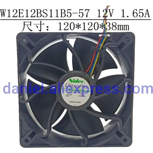 Nidec W12E12BS11B5-57 12V 1.65A 12038 PWM Gale Volume Temperature Control Cooling Fan