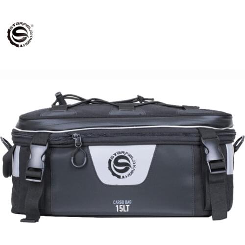 New 15L Waterproof Motorcycle Rear Tail Bag Tour Storage Top Box Motorcycle Rider Helmet Bags Motorbike Saddle Trunk Bag Toolkit