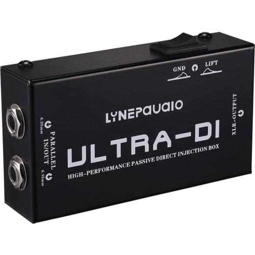 High-performance Passive DI-Box Direct Injection Box Audio Signal Converter with XLRTRS Interfaces for Electric Guitar Bass Live