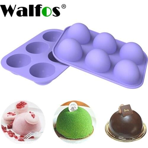 WalfosHalbkugel Silikon Seife Formen Backformen Kuchen Dekorieren Tools Pudding Schokolade Fondant Form Ball Form Keks Werkzeuge