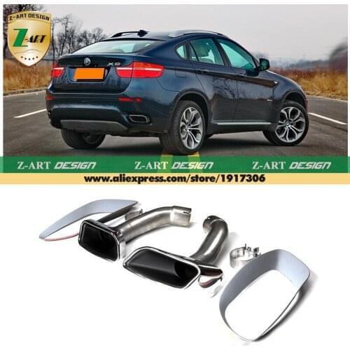 Z-ART car exhaust tips for BMW auto E71 X6 exhaust end tip car body kit for E71 X6 2008-2013 exhaust tail pipes