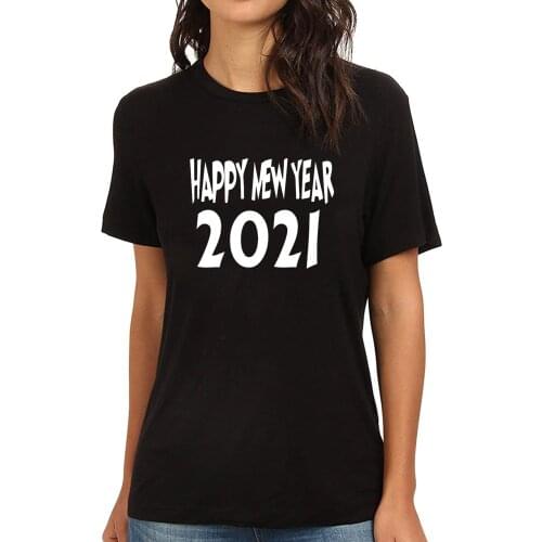 Lyprerazy Womens HAPPY NEW YEAR 2021 Funny Printed T-Shirt