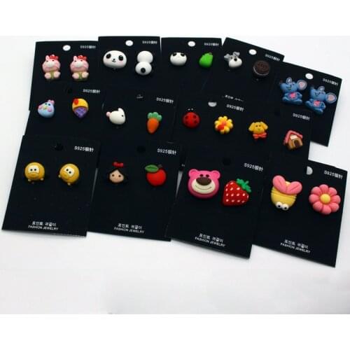 1 Pair Asymmetric Animal Food Stud Earrings For Women Gift Jewelry Fashion Cute Unique Colorful Cartoon Doll Pierced Earrings