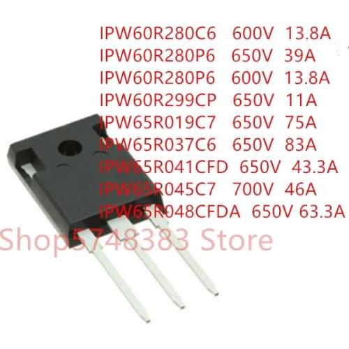 10PCS/LOT IPW60R280C6 IPW60R280P6 IPW60R280E6 IPW60R299CP IPW65R019C7 IPW65R037C6 IPW65R041CFD IPW65R045C7 IPW65R048CFDA TO-247
