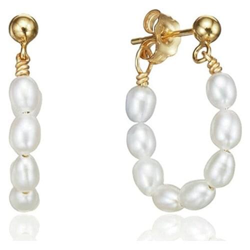 2021 Summer Hot Style Jewelry European Wind Pearl Earrings Fashion 14K Copper Electric Gold-plated Manufacturers Direct Supply
