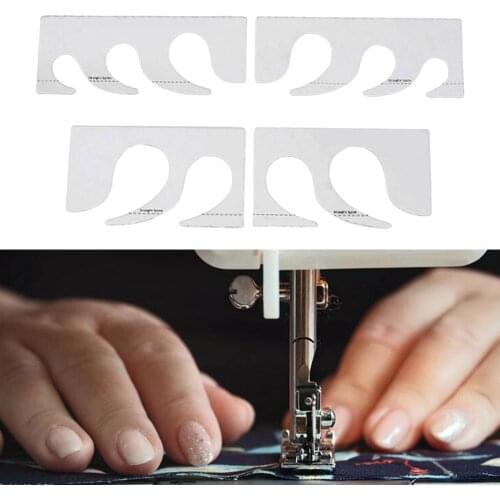 4Pcs Acrylic DIY Sewing Quilting Rulers Crafts Pattern Grids Making Design Measuring Gauge Metal Quilting Template Precision