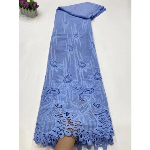 5yarda/pc) Soft African chiffon lace fabric sky blue embroidered Nigerian party lace fabric high quality for party dress FZZ048
