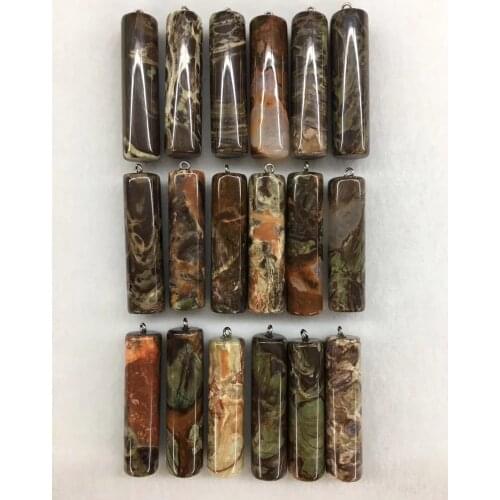 Promotion! 10pcs/Pack Crazy Agates Bead Pendant,13x50mm Round Tubes Pendant for Jewelry Necklace DIY