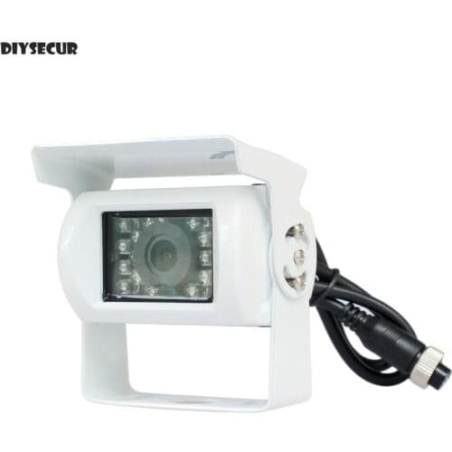 DIYSECUR New 4PIN HD CCD IR Night Vision Car Rear View Reversing Parking Camera For Truck Van Bus Lorry White