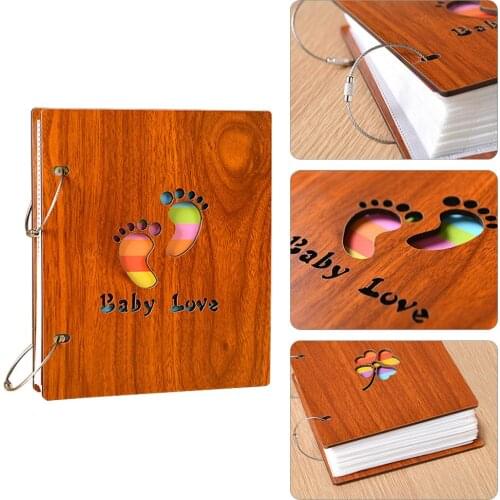 6 Inch Handmade Wooden Albums Loose-leaf Glued Baby Lovers Photo Album Wedding DIY Photo Album Memorial Photo Album Foto