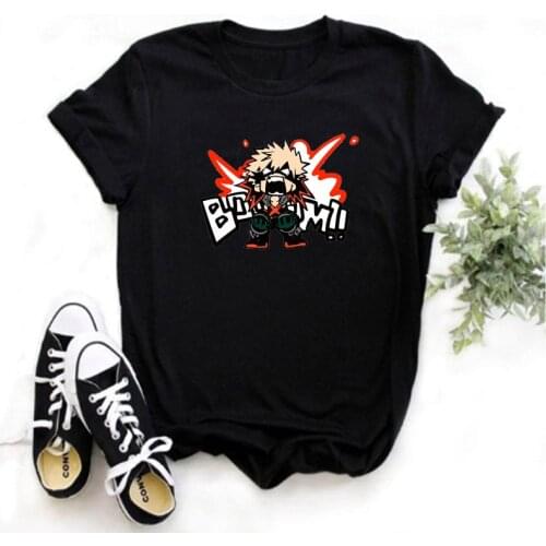 Mayos My Hero Academia T-shirt ladies Japanese anime print short-sleeved T-shirt Harajuku print black top women streetwear