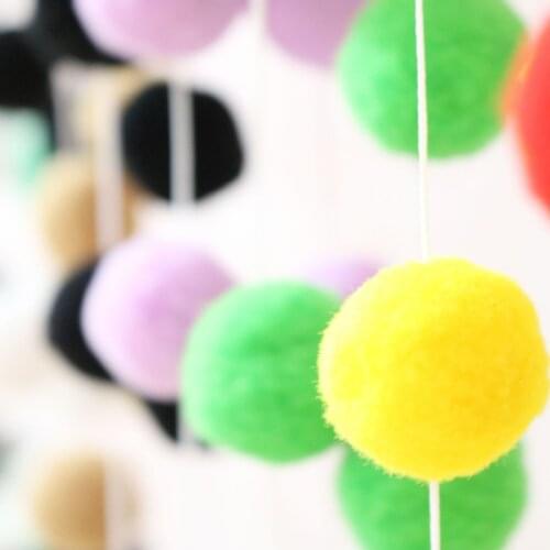 2M Home Party Decoration Handmade Wool Felt Balls Garland String 30PCS Hair Ball Hanging Ornaments