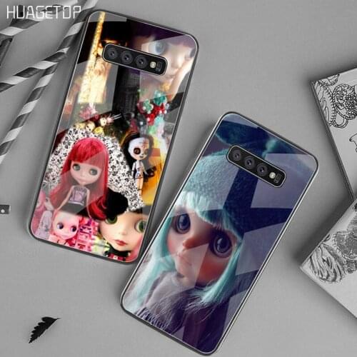 HUAGETOP picara blythe DOLL Bling Cute Phone Case Tempered Glass For Samsung S20 Plus S7 S8 S9 S10 Plus Note 8 9 10 Plus