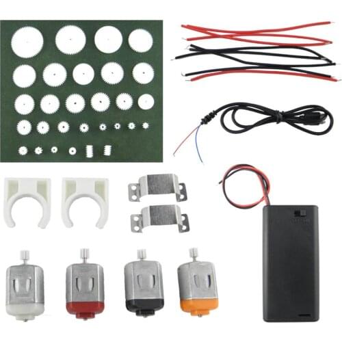 DC Motor Kit 4PCS Motor 1PCS Battery Holder 4PCS Motor Mounting Bracket for Mini Fan Electric Toys and Science Experiment