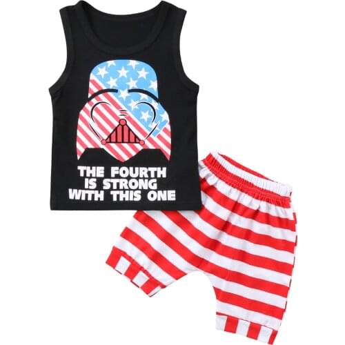 Newborn Toddler Kids Baby boys Outfits T-shirt Tops+Striped Pants Clothes set